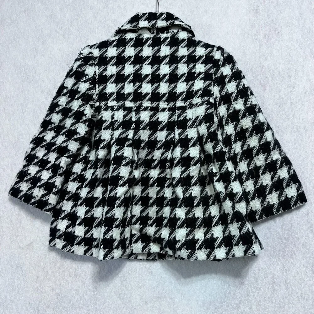 Cherokee Houndstooth Black & White Little Girl Jacket Coat Size 2T